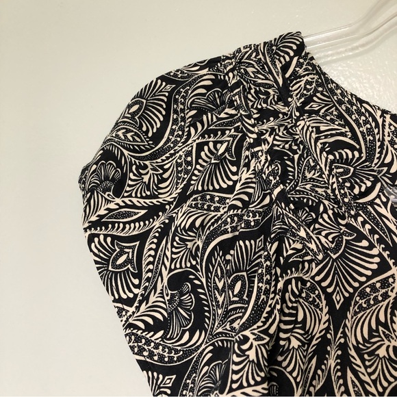 Anthropologie Zadie Jumpsuit Patterned Button Down Elastic Waist Navy White - Picture 2 of 9